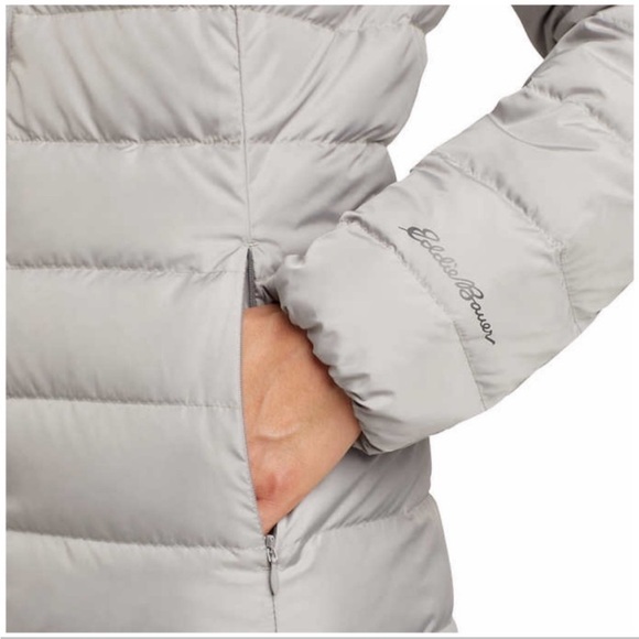 NWT Eddie Bauer Ladies Hooded Down Duffle Coat GRAY - size XL - Picture 4 of 8